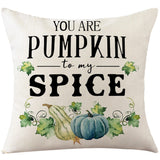 Xpoko Autumn Pumpkin Cushion Cover 18X18 Inches Pillow Cover Thanksgiving Decor Pillowcase Maple Leaves Printed Cushion Case For Couch