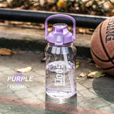 back to school 1/2/3 Liter Big Motivational Water Bottle Gourd with Straw Clear Portable Drinking Bottles Tritan BPA Free Sport water jug cup