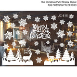 Xpoko Christmas Window Stickers Santa Claus Snowflake DIY Wall Decal 2023 Christmas Decorations For Home New Year Ornaments Gift 2023