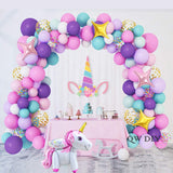 136pcs Unicorn Balloon Arch 1st Birthday Party Decorations Kids Globo Baby Shower Girl inflatable Latex Balloons Garland Kit