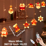 Xpoko 3M10LED Christmas Light Merry Christmas Decor for Home 2023 Xmas Santa Claus Light Ornament Navidad Natal New Year Gift 2024