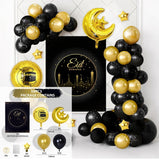 EID Mubarak Moon Balloon Background Set Ramadan Decoration For Home Islamic Muslim Party Backdrop Set EID Al Adha Ramadan Kareem