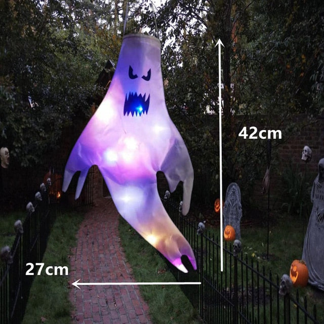 Xpoko LED Light Halloween Hanging Ghost Kids Favors Halloween Party Outdoor Indoor Home Decoration Spooky Lamp Bar Horror Props 2023