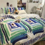 Xpoko back to school European Ins Floral Brushed Home Bedding Set Simple Soft Duvet Cover Set With Sheet Comforter Covers Pillowcases Bed Linen