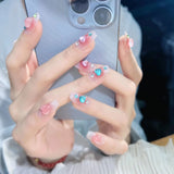 Xpoko Fall nails Barbie nails Christmas nails 24Pcs Coffin Pink False Nails Cute 3D Decor Love Fake Nails for Women and Girls Salon Summer Nail DIY Press on Finger Nails
