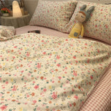 Xpoko back to school European Ins Floral Brushed Home Bedding Set Simple Soft Duvet Cover Set With Sheet Comforter Covers Pillowcases Bed Linen