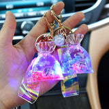 Back to School Creative Lucky Bag Liquid Keychain Glow Quicksand Bottle Keychains For Bag Keyring Car Keychains Trinket Lovely Pendant Gifts
