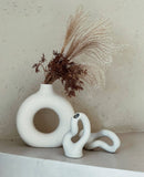 Xpoko Ceramic , Donut Vase , Nordic Decorative Vase , Minimalist Vase , Nordic Vase , Vase Decor , Ring Vase , Nordic Decor