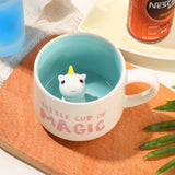 Xpoko Unicorn Ceramic Mugs 350Ml Cartoon Animal Coffee Milk Tea Cup Novelty Creative Gift Cute Plant Porcelain Mugs Office Drinkware