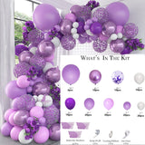 Xpoko 1 Set Of Purple Metal Confetti Balloons Butterfly Stickers Garland Arch Kit Birthday Party Kids Wedding Baby Shower Girls Decor