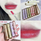 Xpoko Mirror Lip Glaze Lasting Waterproof Moisturize Ice Fruit Tea Glass Lip Gloss 8 Color Velvet Liquid Lipstick Sexy Red Lips Makeup