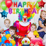 Xpoko 64 Pieces Red Yellow Blue Latex Balloon Garland Arches Set Foil Clown Balloons Kids Adult Birthday Party Circus Carnival Party