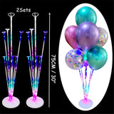 7/13/19tubes Led Balloon Holder Column Balloons Stand Stick Ballon Birthday Party Decorations Kids Adult Wedding Christmas Decor