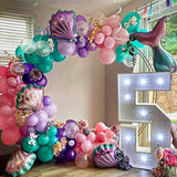97pcs Mermaid Tail Shell Birthday Party Balloon Arch Mermaid Decoration Kids Girls Balon Wedding Baby Shower Decor