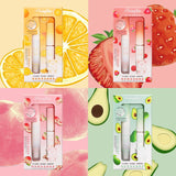 Xpoko 2Pcs/Set Fruit Flavor Lip Cream Colorless Lip Balm Moisturizing Nourish Anti-Dry Lipstick Primer Day Night Lip Care Set Gift Box