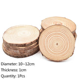 Xpokp 3-12Cm Thick Natural Pine Round Unfinished Wood Slices Circles With Tree Bark Log Discs DIY Crafts Rustic Wedding Party Painting