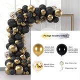 Black Gold Balloon Garland Arch Confetti Latex Baloons Graduation Happy 30th 40th 50th Birthday Party Decor Adults Baby Shower