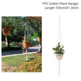 Xpoko Hanging Plant Handmade Macrame Hanger Flower Pot Planter Hanger Wall Decor Hanging Planter Hanging Basket Home Garden Supplies