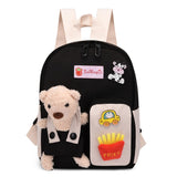 2022 Cartoon Bear Canvas School Bags For Gilr Cute Kids Kindergarten SchoolBags Children Backpacks Girls Boy Book Bags Back Pack