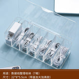 back to school Cable Storage Box Transparent Plastic Data Line Storage Container for Desk Stationery Multifunctional Charging Line Headset Data