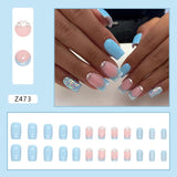 Back to school 24 Pieces/set White Temperament Sweet and Cool Caramel Milk Manicure Finished Wearable Fake Nail Patch Detachable and Waterproof