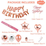 Happy Birthday Decorations Girls Rose Gold balloon Disposable Tableware Baby Shower One Year 1st Birthday Party Decorations