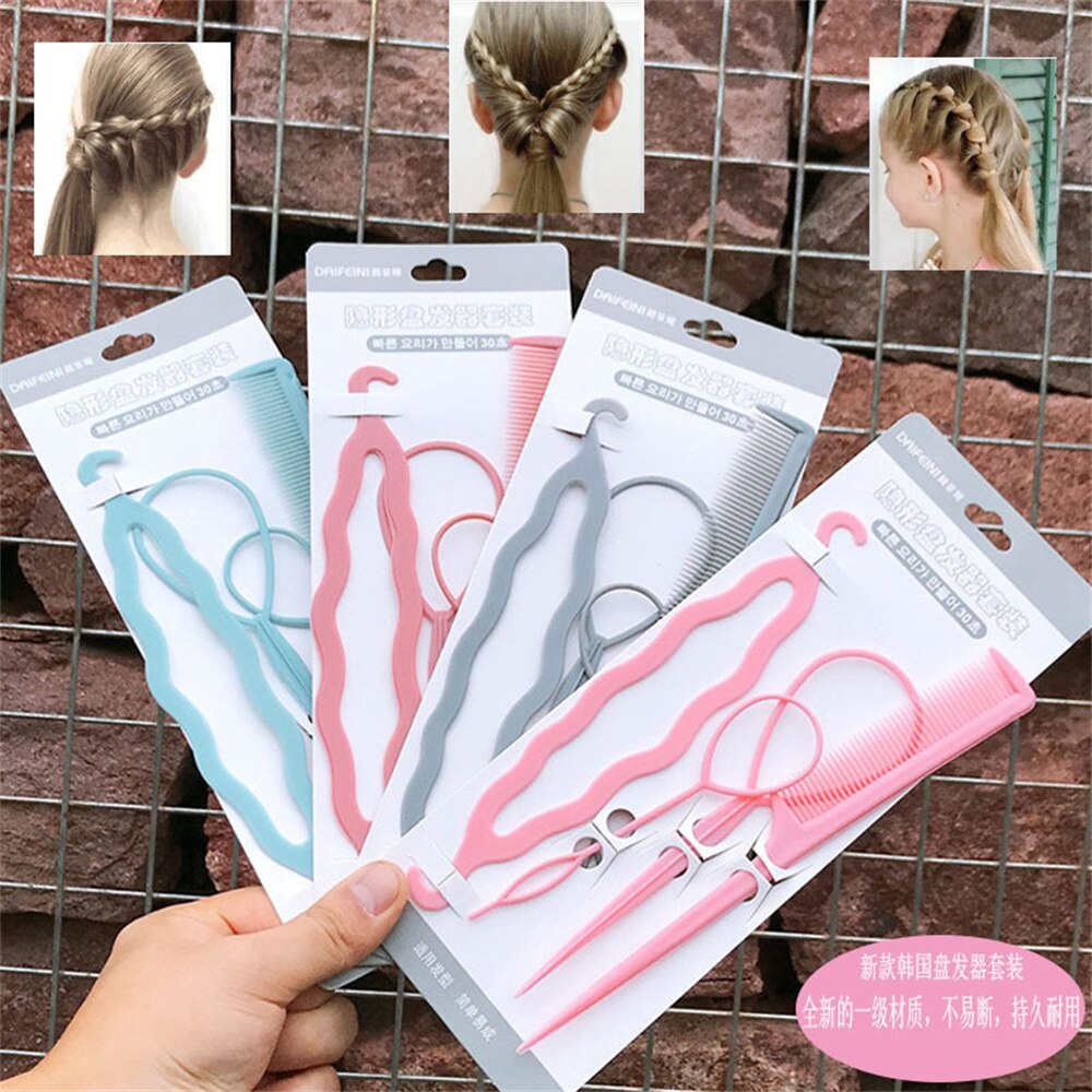 Back to school guide Multi-style Magic Donut Bun Maker Women Hair Accessories Braid Styling Hairpins Twist Hair Clips Girls Styling Tools