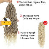 Goddess Faux Locs With Curly End Synthetic Crochet Braids Hair Extensions For Women Ombre Blonde Messy Curly Dreadlocks