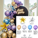 Xpoko 1 Set Metal Chrome Gold Silver Purple Water Drop Aluminum Die Balloon Garland Arch Kit Boy Birthday Party Baby Shower Decoration