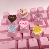 Personality Design Resin Cherry Mx Switch Cute Pink Kawaii Esc Keycap Mechanical Gaming Keyboard Keycaps Transparent Keys Caps