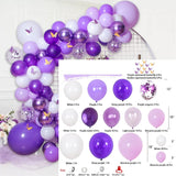 Xpoko 1 Set Of Purple Metal Confetti Balloons Butterfly Stickers Garland Arch Kit Birthday Party Kids Wedding Baby Shower Girls Decor