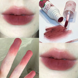 Xpoko Back to School Lovely Strawberry Matte Liquid Lipstick Velvet Nude Red Lip Gloss Long Lasting Non-stick Cup Lip Mud Tint Cream Makeup Cosmetics