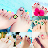 Back to school Summer Simple and Sweet Seaside Toenail Patch Nail Piece Finished Fake Toenail Wearing Nail Detachable A Box of 24 Pieces