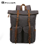 2022 men's bag Horseskin canvas backpack oil wax canvas bag men's waterproof wear-resistant outdoor travel bag men's backpack