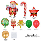 Xpoko 25Pcs/Set Christmas Santa Claus Snowman Elf Elk Foil Balloons Set New Year Christmas Balloons Home Xmas Party Decoration 2023