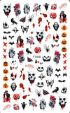 Xpoko 1 Sheet Halloween Series Nail Stickers Clown Pumpkin Lantern Skeleton Spider Vampire Nail Decals Sliders Decorations Accessories