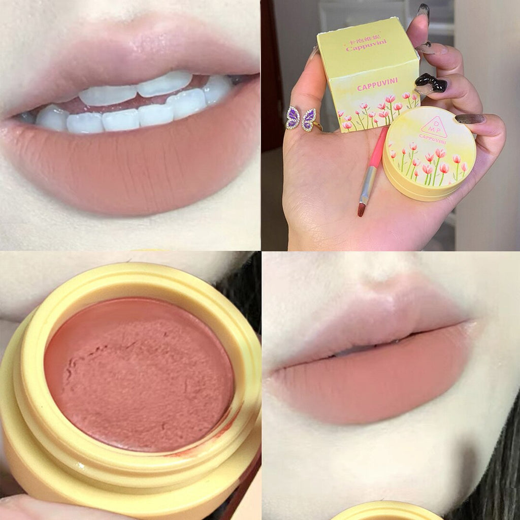 Xpoko 5 Color Canned Lip Mud Pigment Tulip Mousse Matte Velvet Lipstick Solid Lip Gloss Tint Lasting Waterproof Makeup Korean Cosmetic