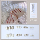 Back to school 2023 New Full Diamond Phototherapy Wearing Nail and Toe Nail Enhancements Removable Nail Clips In Stock, One Box of 24 Pieces