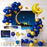 EID Mubarak Moon Balloon Background Set Ramadan Decoration For Home Islamic Muslim Party Backdrop Set EID Al Adha Ramadan Kareem