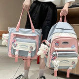 back to school New School Bags For Girls Kids Cute Printing School Backpack set Teenagers Schoolbags Fashion Girl kawaii Backpacks Satchel