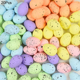 Xpoko 20/50Pcs Foam Easter Eggs Happy Easter Decorations Painted Bird Pigeon Eggs DIY Craft Kids Gift Favor Home Decor Easter Party