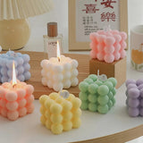 Xpoko Ins Style Bubble Cube Candle Handmade Scented Candle Aromatherapy Soy Wax Candle Wedding Birthday Candles Party Home Decoration
