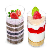 Xpoko 40PCS slant cup 80ML Mustiramisu cup Dessert cup Cross-border disposable hard plastic jelly pudding cup