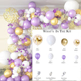 Xpoko 1 Set Of Purple Metal Confetti Balloons Butterfly Stickers Garland Arch Kit Birthday Party Kids Wedding Baby Shower Girls Decor