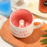 Xpoko Unicorn Ceramic Mugs 350Ml Cartoon Animal Coffee Milk Tea Cup Novelty Creative Gift Cute Plant Porcelain Mugs Office Drinkware