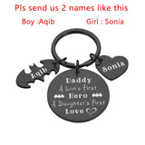 fathers day gifts from daughter Fashion Keychain Personalized Customized Products Name Keychains Happy Father's Day Gift From Son Daughter To Daddy Hero Rings