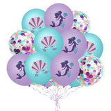 Xpoko Mermaid Party Balloons Disposable Tableware Set Kids Girl Little Mermaid Birthday Decoration Favor Helium Air Globos Baby Shower