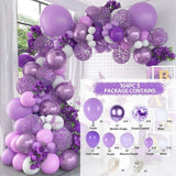 Xpoko back to school Purple Balloon Garland Arch Kit Wedding Butterfly Birthday Party Decorations Gender Reveal Latex Balloon Baptism Baby Shower