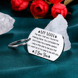 Birthday Valentine Day Keychain Gifts for Boyfriend Husband My Man I love you Couples Keyring for Man Wedding Gifts