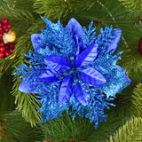 Xpokp 5/10Pcs 14Cm Glitter Artificial Christmas Flowers Xmas Tree Ornaments Merry Christmas Decorations For Home New Year Gift Navidad